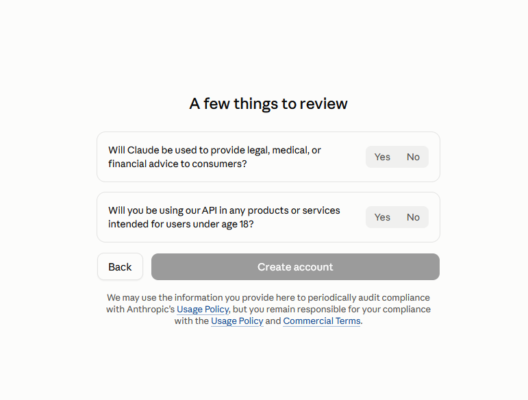 Two yes or no questions about advice and users under 18
